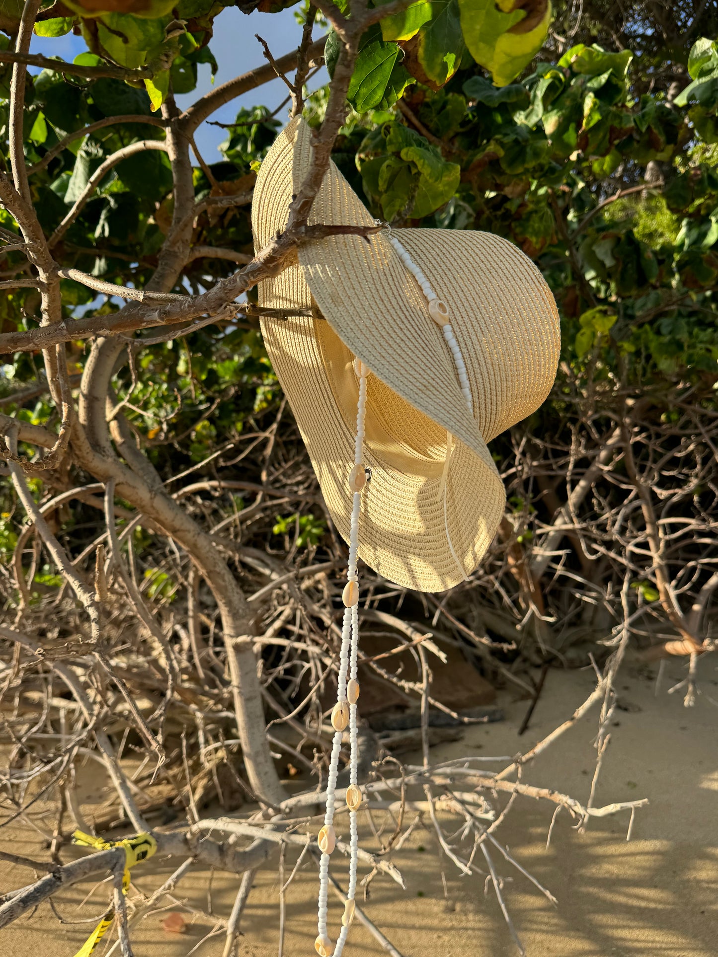 straw coy boy hat with pearl n beads